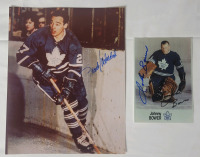 Toronto Maple Leafs Johnny Bower & Frank Mahovlich Autographed Photos . No COAs