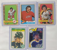 1972 - 1983 O Pee Chee NHL Hockey Trading Card Singles , Five (5) Trading Cards