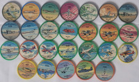 1960s Jell-o / Hostess Aviation Caps . 26 Collector Caps from the Grey , Green , Yellow & Orange Series