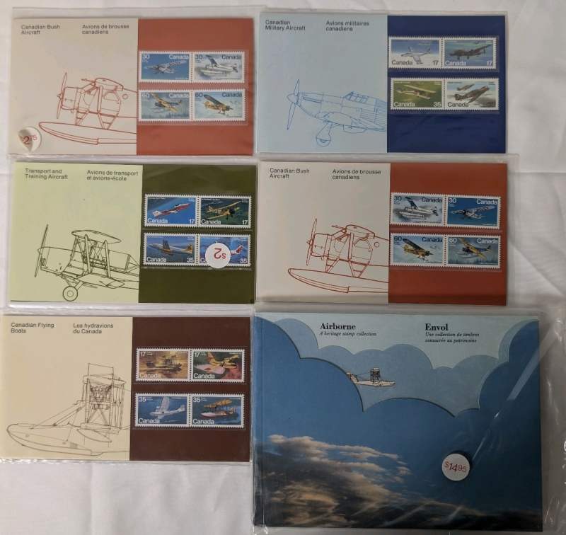 1979-83 Canada Post Canadian Aircraft Stamp Collections Lot 5 Sets