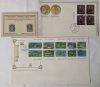 1880-1985 Lot Of Stamps, Leather Postcard, Shipping Confirmation, Memorandum And Postcard - 3