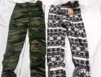 2 New Pairs of Women's M/L Camo & Pink Leggings