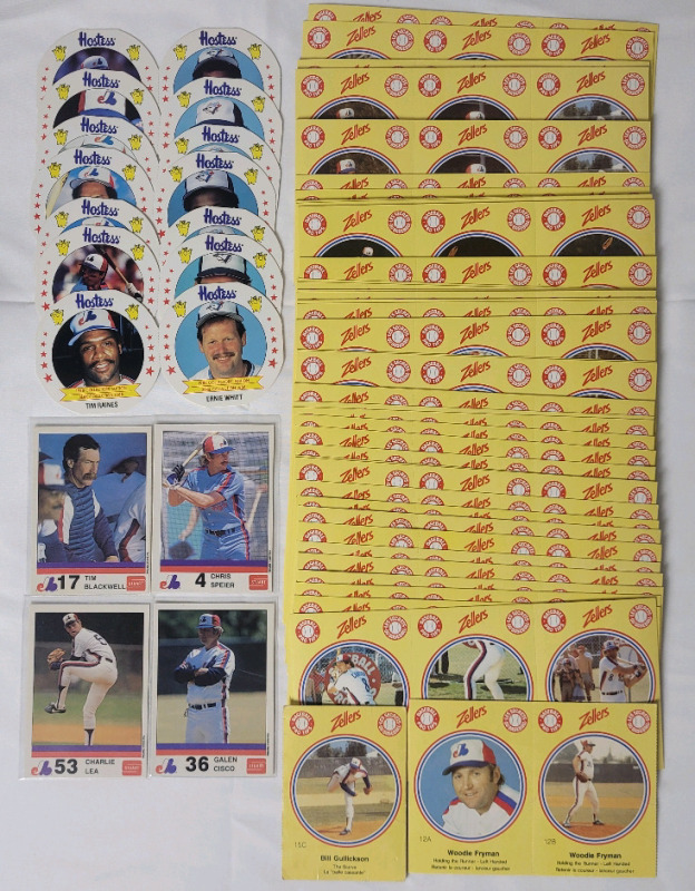 1980s Hostess & Zellers Montreal Expos Baseball Trading Cards