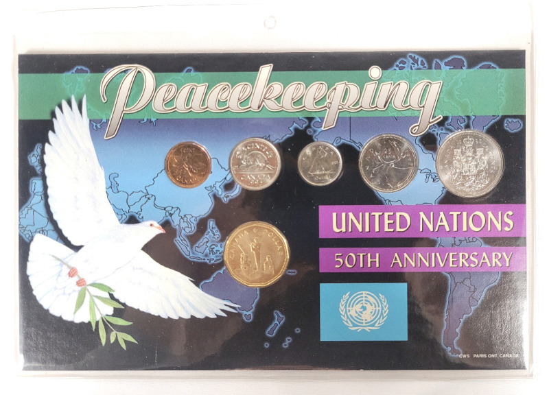 1995 Canadian Peacekeeping " United Nations 50th Anniversary " Coin Set , Complete