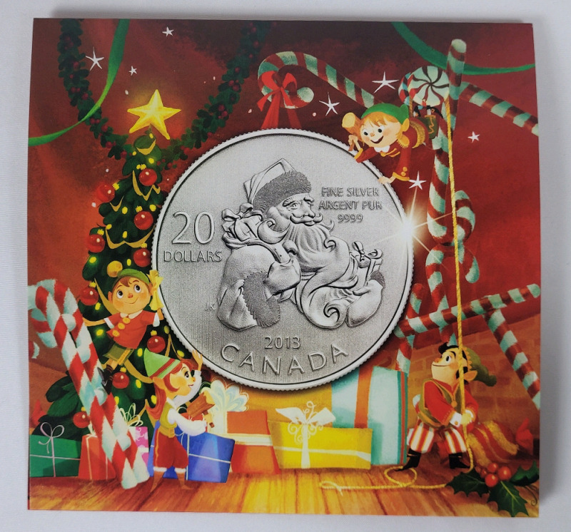 2013 Canadian SANTA CLAUS Fine Silver $20 Twenty Dollar Coin , Uncirculated