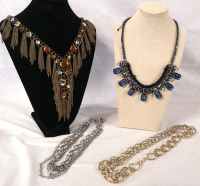 4 Statement Necklaces - Necklaces up to 19" Long