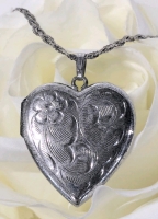 Pretty Sterling 925 Locket on Signed Milor Italy Braided Sterling Chain (18" Long) | Locket Measures 1" x 1.15"