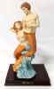 Large Resin Nude Mermaid Couple from The Grosa Collection 17.75" Tall