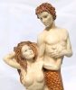 Large Resin Nude Mermaid Couple from The Grosa Collection 17.75" Tall - 2