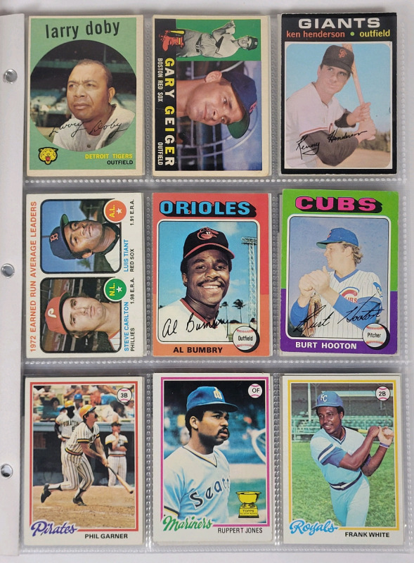 1959 , 1960 , 1971 - 1991 Topps MLB Baseball Trading Card Singles . 108 Trading Cards , No Doubles