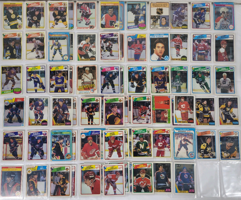 1979 - 1988 O Pee Chee NHL Hockey Trading Card Singles . 78 Trading Cards , No Doubles