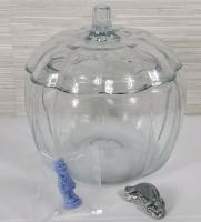 Clear Glass Pumpkin Cookie Jar , Wade Red Rose Uncle Sam (sealed) & Walrus Figurines