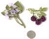 Neat Beaded Dangly Raspberry Bush Branch Brooch & Lovely Purple Flower Enamel Bunch Brooch | Up to 2.75" Long - 4