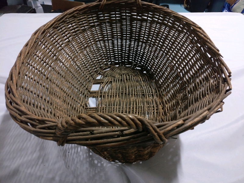 Vintage Wicker Weaved Laundry Basket - 26"x24"x9