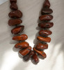 2 Chunky Statement Necklaces Lapis Multi Strand Bead & Chestnut Jasper - 3