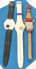 3 Analog Wrist Watches: Diane Bacit Montress Handpainted Enamel Dial, Swatch SKINNOIR & Swatch White, Navy, Orange - 8