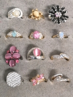 12 Bling Bling Rings -Assoeyed Styles & Sizes