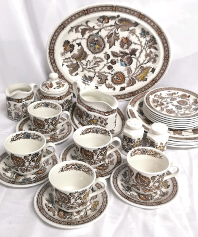 27 pcs Ridgeway Ironstone Dishes Jacobean Pattern - England