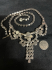 Splendid Vintage Clear Rhinestone Statement Drop Necklace Drop Earrings - 5