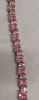 925 FAS Pink & White Tennis Bracelet - 7.5" Long - 2