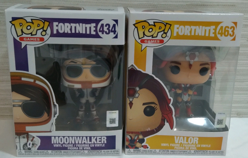 2 New Fortnite Funko Pop! 434, 463 Moonwalker, Valor Vinyl Figure