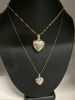 Two 925 Sterling Heart Locket Necklaces - 3