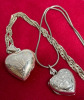 Two 925 Sterling Heart Locket Necklaces - 6