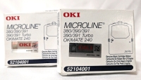 2 New OKI Microline Genuine Black Cartridge Ribbons (52104001)