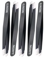 5 New Tweezerette 4" Slant Tweezers.