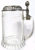 West Germany BMF N #19 Clear Glass Beer Stein w Pewter Lid + Hops | 7" Tall