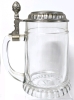 West Germany BMF N #19 Clear Glass Beer Stein w Pewter Lid + Hops | 7" Tall - 3