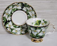 Royal Albert Provincial Flowers " Trillium " Cup & Saucer . Both Cup and Saucer Ring True