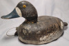 Vintage Hand Carved Wood Duck Decoy with Lead Weight , 13.5" long - 2