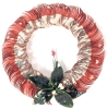 Very Vintage Aluminum Wreath w Mercury Glass Candle & Intact Styro Backing & Signed Porcelain Gold Tone Gorham Christmas Treasures Dove Ornament w Box - 2
