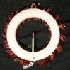 Very Vintage Aluminum Wreath w Mercury Glass Candle & Intact Styro Backing & Signed Porcelain Gold Tone Gorham Christmas Treasures Dove Ornament w Box - 4