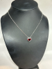 Three Colored Stone Necklaces Red Cab Heart Pink CZ & Wine Cats Eye Style - 2