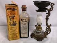 Vintage Oil Lamp Vapourizer + Vapo-Cresolena 4.5 oz