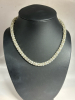 Anne Klein Signed Tubular Pave CZ Collar Necklace 14 - 17 Inch - 2