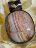 Two Sterling Pendants Crazy Lace Agate and Black Onyx 1.5 inches - 5