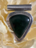 Two Sterling Pendants Crazy Lace Agate and Black Onyx 1.5 inches - 6