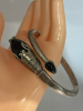 Fabulous Two Trees Sterling Silver Onyx Snake Bangle Signed TS-50 Mexico - 2