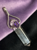 Sterling Crystal Amethyst Wand Black Onyx Poison Pendant CZ Light Purple Statement Ring - 2