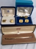 Birks Cufflinks & Gold Filled Cross Pen in Case