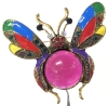 Striking Large Cab Jelly Belly Beetle in Flight Rhinestone Enamel Brooch | 3" x 2.75" - 2