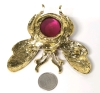 Striking Large Cab Jelly Belly Beetle in Flight Rhinestone Enamel Brooch | 3" x 2.75" - 4