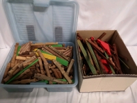 Large Lot of Vintage Lincoln Logs - 2 Full Bins