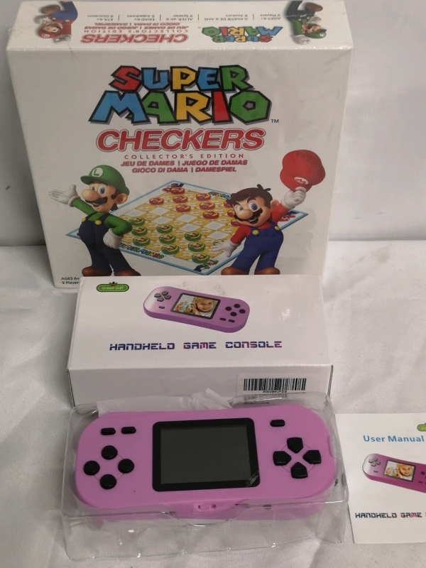 New Super Mario Checkers & Handheld Game Console with 218 Games