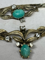 Vintage European Turquoise Diamond Set Bracelet & Necklace