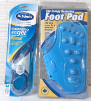 New Men's Size 8-14 Dr.Scholl's Massaging Gel Insoles & 11" "Energy Restoring" Foot Pad