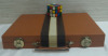 Backgammon Briefcase Game Set with Leather & Original Rubik's Cube 3x3 - 3